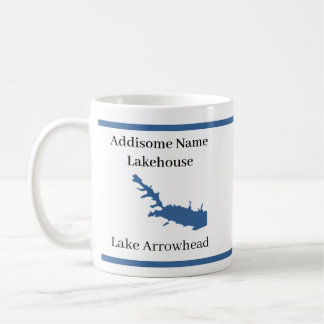 パーソナライズされたLake Arrowhead Mapという名前 コーヒーマグカップ