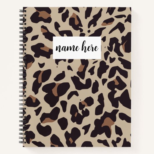 パーソナライズされたLeopard Print Notebook ノートブック (正面)