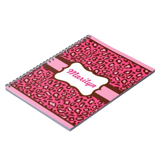パーソナライズされたLeopard Print Notebook ノートブック (左側)