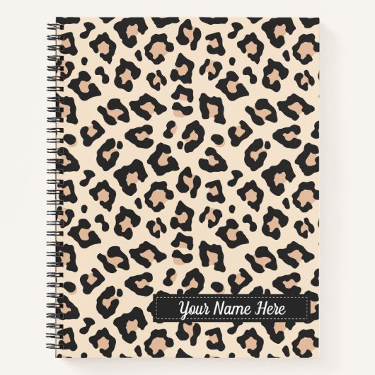 パーソナライズされたLeopard Print Spiral Notebook ノートブック (正面)