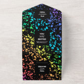 パーソナライズされたLGBTQデジタモダンル結婚ブラック オールインワン招待状 (外側)