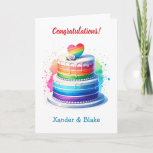 パーソナライズされたLGBTQIA+のおめでとうの結婚使用 カード