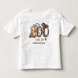 パーソナライズされたLittle Booハロウィーン2回目の誕生日 トドラーTシャツ