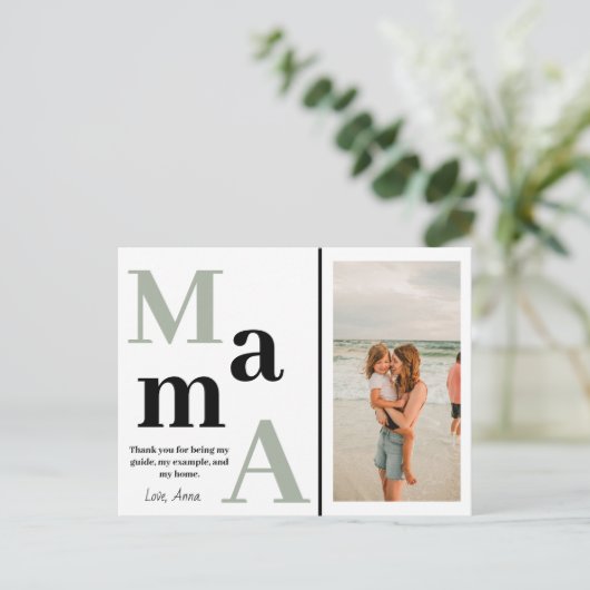 パーソナライズされたMama Photo Mothers Day Card ポストカード (スタンド正面)