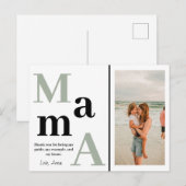 パーソナライズされたMama Photo Mothers Day Card ポストカード (正面/裏面)