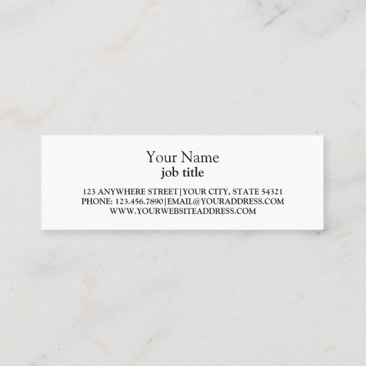 パーソナライズされたMedical Caduceus Black スキニー名刺 (裏面)