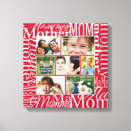 パーソナライズされたMomの写真コラージュ キャンバスプリント