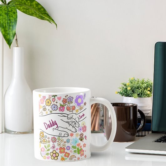 パーソナライズされたMom Mug – 手とハートの3DエフェクトGif コーヒーマグカップ