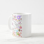 パーソナライズされたMom Mug – 手とハートの3DエフェクトGif コーヒーマグカップ (正面左)