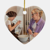 パーソナライズされたMommy Clauseフローラハート型 セラミックオーナメント (裏面)