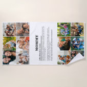 パーソナライズされたMommy Definition 12フォトコラージュ ビーチタオル (正面)