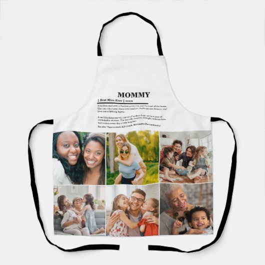 パーソナライズされたMommy Definition 6フォトコラージュ エプロン (正面)