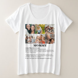 パーソナライズされたMommy Definition 6フォトコラージュ プラスサイズTシャツ