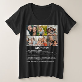 パーソナライズされたMommy Definition 6フォトコラージュ プラスサイズTシャツ