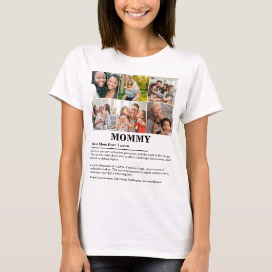 パーソナライズされたMommy Definition 6フォトコラージュ Tシャツ (正面)