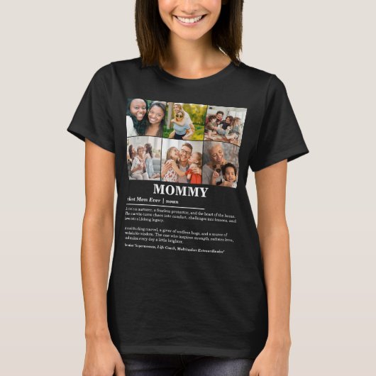 パーソナライズされたMommy Definition 6フォトコラージュ Tシャツ (正面)