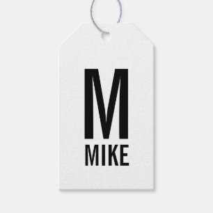 パーソナライズされたMonogramモダンとName ギフトタグ
