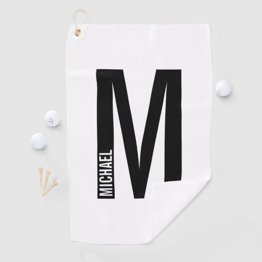 パーソナライズされたMonogramモダンとName ゴルフタオル (インサイチュ)