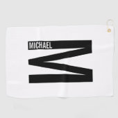パーソナライズされたMonogramモダンとName ゴルフタオル (横)