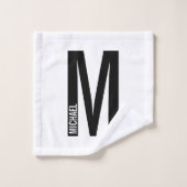 パーソナライズされたMonogramモダンとName バスタオルセット (ウォッシュタオル)