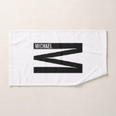 パーソナライズされたMonogramモダンとName バスタオルセット (ハンドタオル)