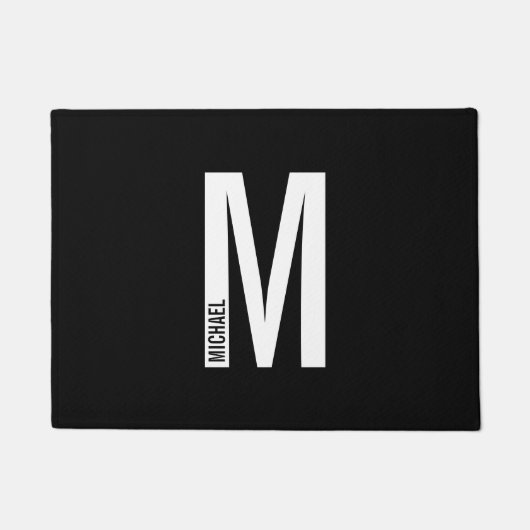 パーソナライズされたMonogramモダンとName Doormat ドアマット (正面)