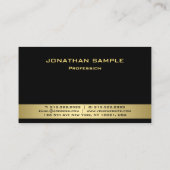 パーソナライズされたMonogram モダン Black金ゴールド 名刺 (裏面)