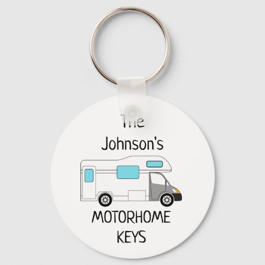 パーソナライズされたMotorhome鍵名Keychain キーホルダー (正面)