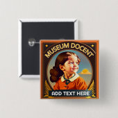 パーソナライズされたMuseum Docentボタン 缶バッジ (正面&裏面)