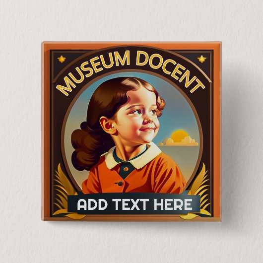パーソナライズされたMuseum Docentボタン 缶バッジ (正面)
