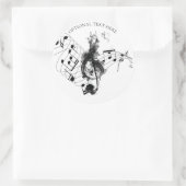 パーソナライズされたMusic Note白黒 ラウンドシール (バッグ)