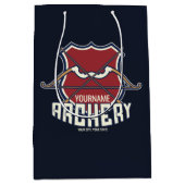 パーソナライズされたNAME アーチェリー スポーツ リカーブ ボウ アロー ミディアムペーパーバッグ (正面)