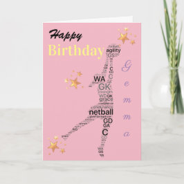 パーソナライズされたNetballテーマ誕生日カード カード