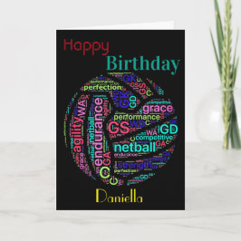 パーソナライズされたNetball Playerの感動的誕生日 カード