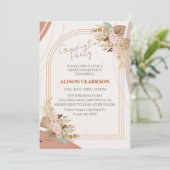 パーソナライズされたNeutral Boho写真卒業パーティー 招待状 (スタンド正面)