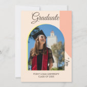 パーソナライズされたNeutral Boho写真卒業パーティー 招待状 (裏面)