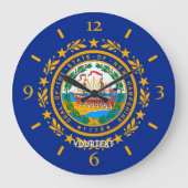 パーソナライズされたNew Hampshire State Flagデザインオンア ラージ壁時計 (正面)