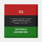 パーソナライズされたNIAロマンズ8 28ハッピークワンザ マグネット (正面)