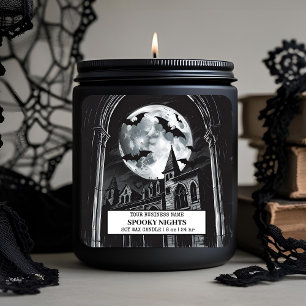 パーソナライズされたNights不気味 Halloween Candleラベル スクエアシール