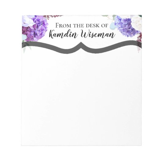 パーソナライズされたNotepad Lavender Hibiscus on White ノートパッド (正面)