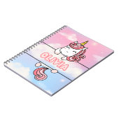 パーソナライズされたOlivia Unicornノートブ女の子らしック ノートブック (左側)