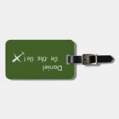 「パーソナライズされたOn the Go」飛行機、フォレストグリーン ラゲッジタグ (正面横)