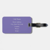 「パーソナライズされたOn the Go」飛行機、ペリウィンクル ラゲッジタグ (裏面横)