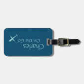「パーソナライズされたOn the Go」飛行機、海ブルー ラゲッジタグ (正面横)