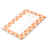 パーソナライズされたOrange Ginghamメモ帳 ノートパッド (アングル)