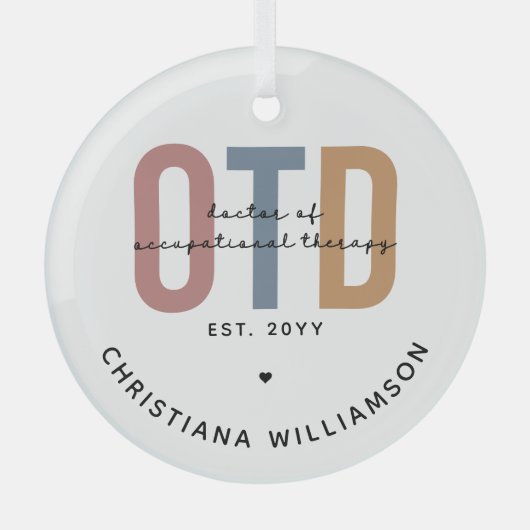 パーソナライズされたOTD職業病セラピー ガラスオーナメント (正面)