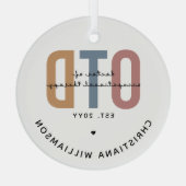 パーソナライズされたOTD職業病セラピー ガラスオーナメント (裏面)