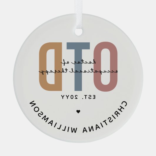 パーソナライズされたOTD職業病セラピー ガラスオーナメント (裏面)