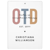 パーソナライズされたOTD職業病セラピー クリップボード (裏面)