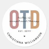 パーソナライズされたOTD職業病セラピー ラウンドシール (正面)